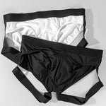 2 Pack Men's Sexy Briefs with Elastic Leg Straps and Contoured Pouch