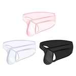 2 Pack Men's Sexy See-Through Triangle Y-Shaped Sleep Briefs