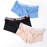 3 Pack Men's Mid-Rise Ice Silk Hollow-Out Trunks