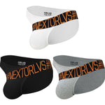 3 Pack Men's Low Rise Cotton Sexy Fashion U Convex Comfort Briefs