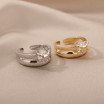 Adjustable Heart Zircon Ring