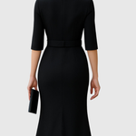 Zaya | Classic Black Midi Dress