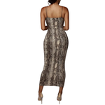 VIXENNE™ – Leopard Print Backless Bodycon Midi Dress