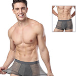 2-pack Men's Ice Silk Breathable Printed Hollow Boxer Briefs