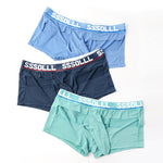 3 Pack Men's Mid-Rise Ice Silk Hollow-Out Trunks
