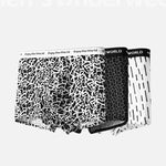4 Pack Men's Ice Silk Printed Comfy Waistband Stretch Fit Trunks