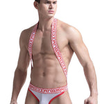 Men's Sexy Mesh U-convex Large Pouch Breathable Vest One-piece Suspender T-back