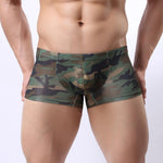 Men’s Camo Print Trunks With U Convex Front Pouch