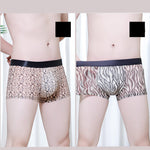 2-pack Men's Leopard Print Sexy Mesh Boxer Briefs