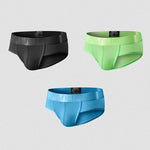3 Pack Men's Single-Layer Sheer Ice Silk U-Pouch Low-Rise Briefs