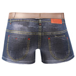 2 Pack Men's Denim Printed Cotton Boxer Briefs