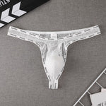 2 Pack Men's Mid-Rise Ultra-Soft Sexy Lace Cooling Support Thong