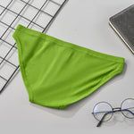 2 Pack Men's Solid Color Low Rise Sweat-Absorbent Large U-Shaped Small Pocket Briefs