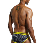 2 Pack Men's Sexy Star Print Low-Rise Breathable Comfort Trendy Briefs & Jockstrap