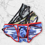 Men’s Sexy Camo Print Mesh Bikini