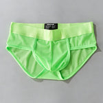3 Pack Men's Single-Layer Sheer Ice Silk U-Pouch Low-Rise Briefs