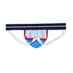 2 Pack Men's Sexy Star Print Low-Rise Breathable Comfort Trendy Briefs & Jockstrap