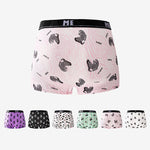 4-Pack Men's Trendy Print Ice Silk Mid-Rise Trunks