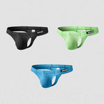2 Pack Men's Sexy U-Pouch Sheer Icy Silk Seamless Comfort Firm Support Thongs