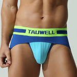 2 Pack Men's Cotton Jockstrap with Colorblock Design Athletic Support Fit