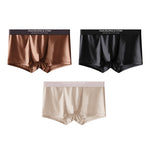 3 Pack Men's Solid-Color Breathable Trunks