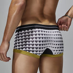 2 Pack Men's Low Rise Sexy Heart U-Shaped Pouch Boxer Briefs