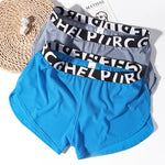 2 Pack Men's Ice Silk Side-Slit Athletic Loose Fit Elastic Lounge Sleep Boxer Shorts