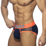 2-pack Men's Neon Mesh High-elastic U-convex Three-dimensional Pouch Sports Briefs