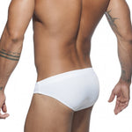 Men’s Solid Color Swim Briefs with Removable Pad