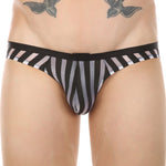 3 Pack Men's Sexy Striped Sheer Mesh Bikini