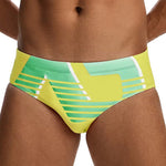2 Pack Men's Trendy Prints U-Pouch Low-Rise Skin-Friendly Swim Briefs