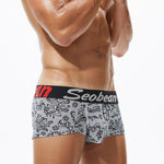 2 Pack Men's Cotton Lace Print Trunks
