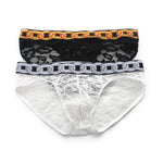 2 Pack Men's Sexy Lace Lightweight & Airy Sporty Cut Breathable Odor-Control Bikini
