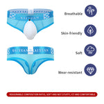 2 Pack Men's Breathable Mesh Removable U-Shaped Pocket Thongs