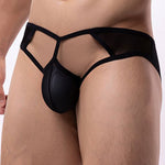 3 Pack Men's Stretchy Solid Color Cut-Out Design Briefs