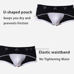 3 Pack Men's Nylon Mesh Breathable U-Pouch Trunks