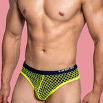 3 Pack Men's Low-Waist Sexy Big Mesh Breathable Transparent Sports Briefs