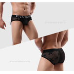 3-pack Men's Sexy Star Mesh Breathable Hollow U-shaped Convex Pouch Briefs