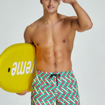 Men's Vibrant Graphic Odor-Control Comfy Waistband Casual Board Shorts