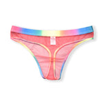 3-pack Men's Rainbow Trim Sheer Mesh Thong