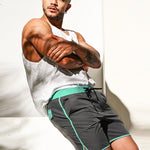Men's Solid-Colored Breathable Mesh Board Shorts
