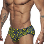 Men's 3D Pouch Printed Fitness Swim Briefs