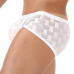 2 Pack Men's Sheer Grid Mesh Breathable Large U-Pouch Trunks