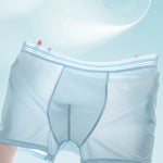 4 Pack Men's Seamless Cooling Ice Silk Antibacterial Mid-Rise Trunks