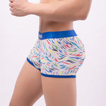 2 Pack Men's Colorful Printed Polyester Comfortable Breathable Trunks