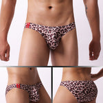 3 Pack Men's Low Rise Breathable Sports Print U-Pouch Moisture Wicking Bikinis