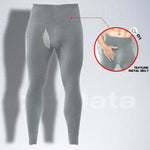 Men's High Waist Plus Fleece Cotton Warm Pants with  with Fly