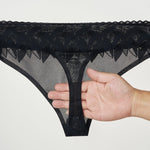 4 Pack Men's High-Stretch & Low-Rise Lace Trim Large Pouch Thongs