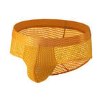 4 Pack Men's Breathable Mesh Solid Sheer & Sexy Wide Waistband Briefs