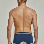 Men's Spliced Color Trunks With Button Fly